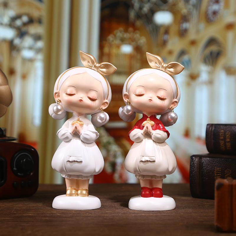 Pearl Girl Muguang Decorative items, Nordic style creative home living room and bedroom decorative items, cartoon cute decorative items details Picture