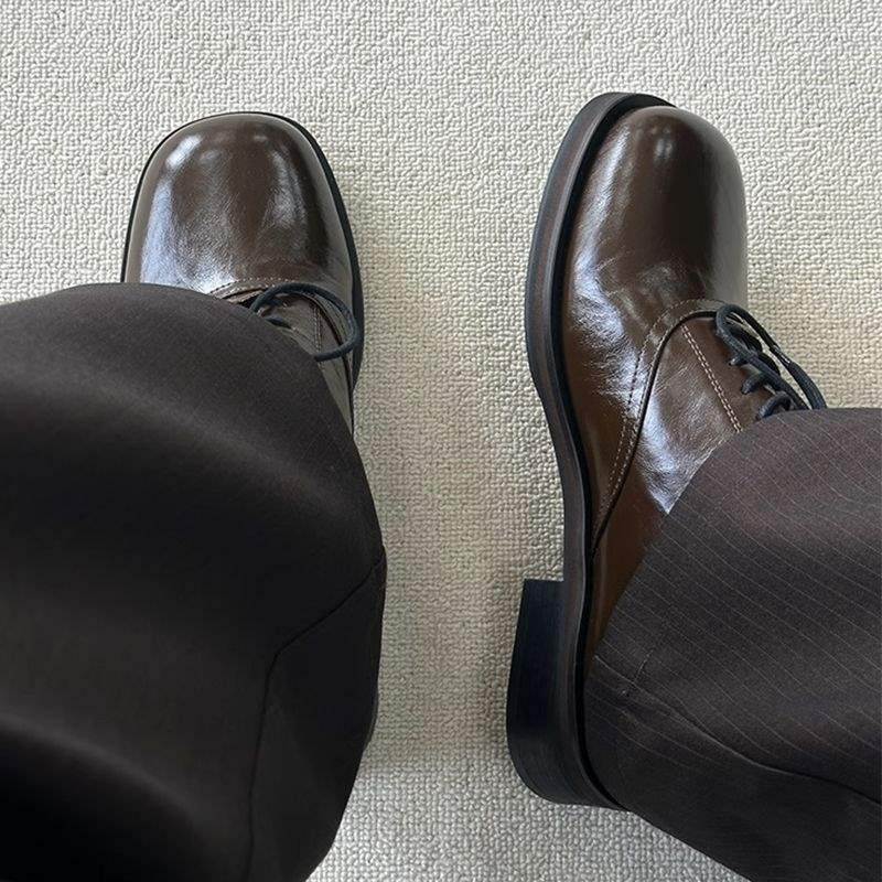 德比鞋同款Cleanfit厚底英伦方头皮鞋增高商务正装复古休闲皮鞋男细节图