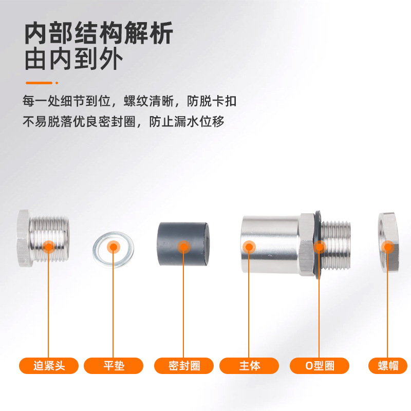 Explosion-proof single pressure flameproof non-armored cable sealing joint with 304 stainless steel extrusion clamping G1/2 Specification drawing