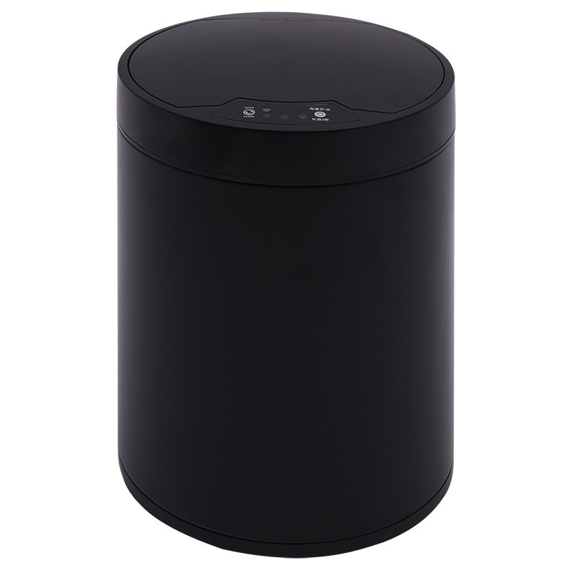 Stainless steel smart trash can with automatic sensing function for living room, office and home use. The kicking bucket can be used for gift storage with intelligent sensing Specification image