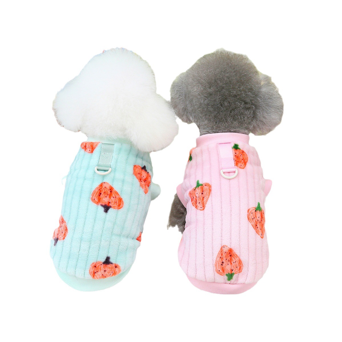 Pet strawberry fleece jacket Item Picture
