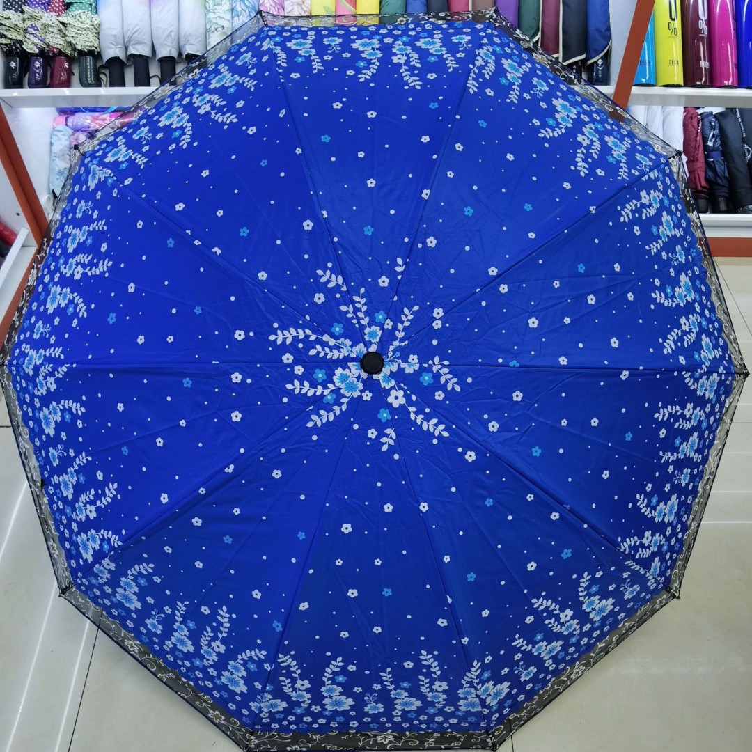 10 Bone lace lace umbrella for girls, high appearance level, black rubber sunshade, all-weather and all-weather sunshade umbrella, thickened and enlarged Item Picture