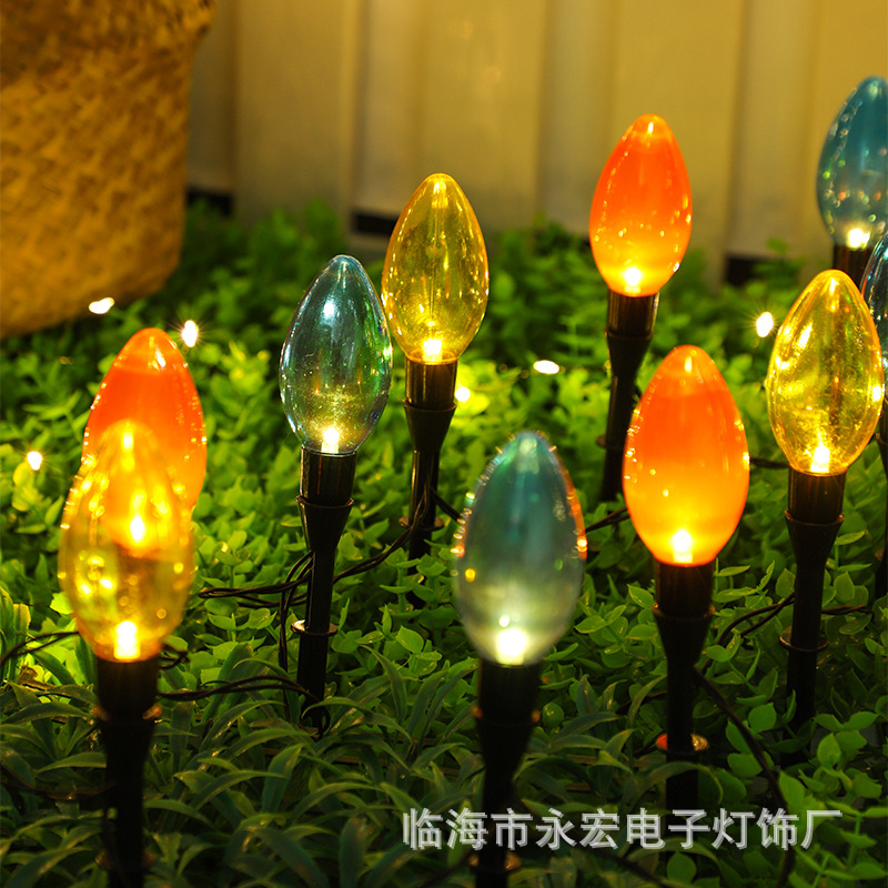 跨境款led地插灯 商场户外装饰子弹头地插灯串庭院花园防水装饰灯