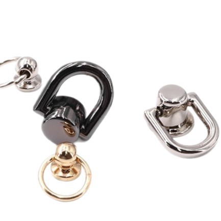 diy phone case hardware buckle accessories with ring and Shangtou pacifier nail hanging buckle, alloy electroplated ring, rotatable ring Item Picture