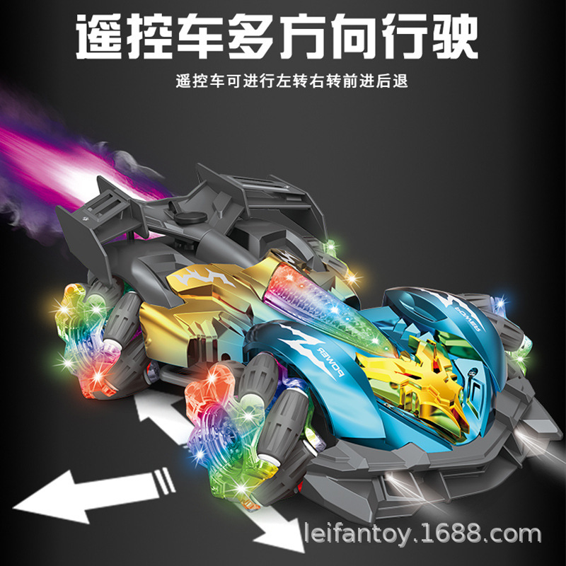 跨境喷雾特技战车可横移带音乐灯光手柄操控男孩电动遥控车细节图