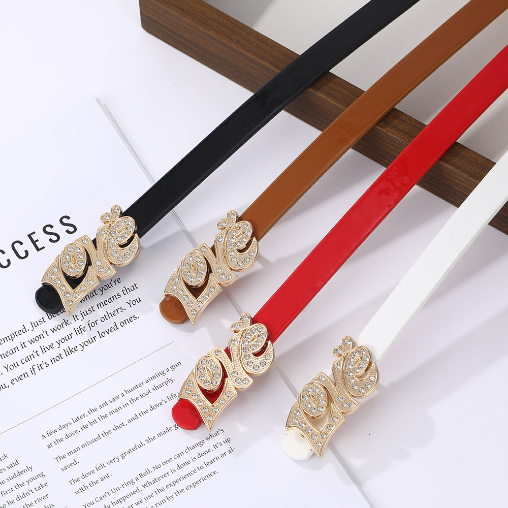 皮带女简约字母扣腰带镶钻女细高级感简约装饰时尚百搭连衣裙腰封