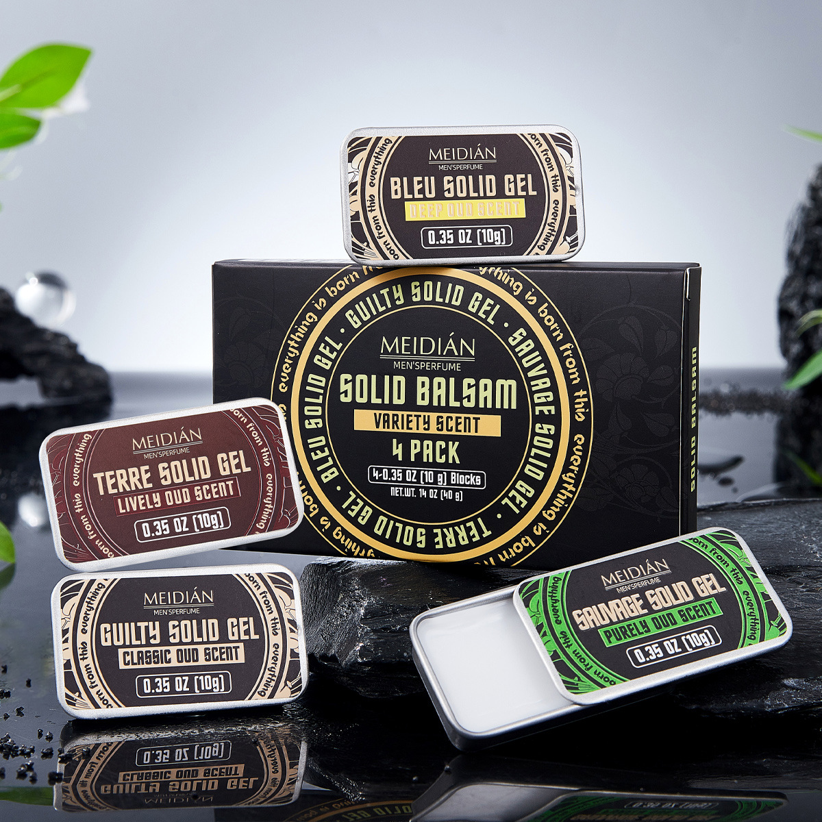 【 Cross-border Exclusive 】 Wholesale of Meidian Solid Balm, Solid Perfume, Long-lasting Men's Fragrance, Portable Balm Set
