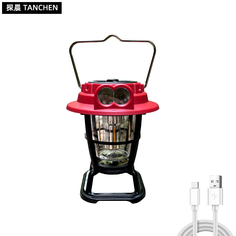 Outdoor lighting, camping lights, ultra-long battery life, rechargeable portable, retro outdoor camping led tent atmosphere lights