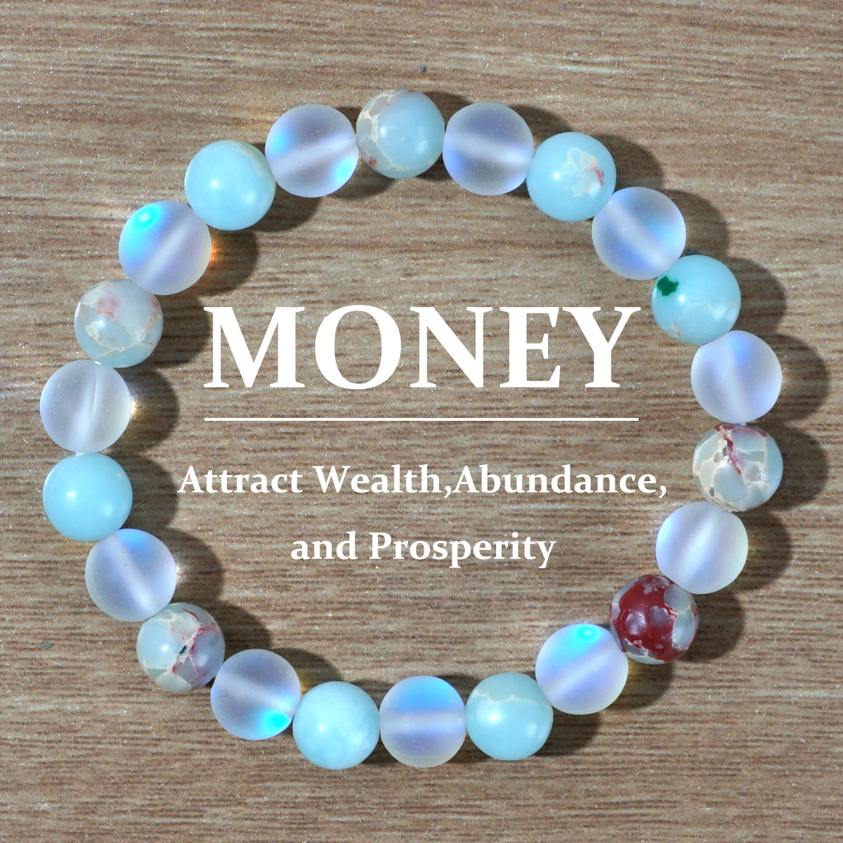 跨境爆款temu希音TK串珠手链蛋白石寿山石白水晶弹力绳手串批发