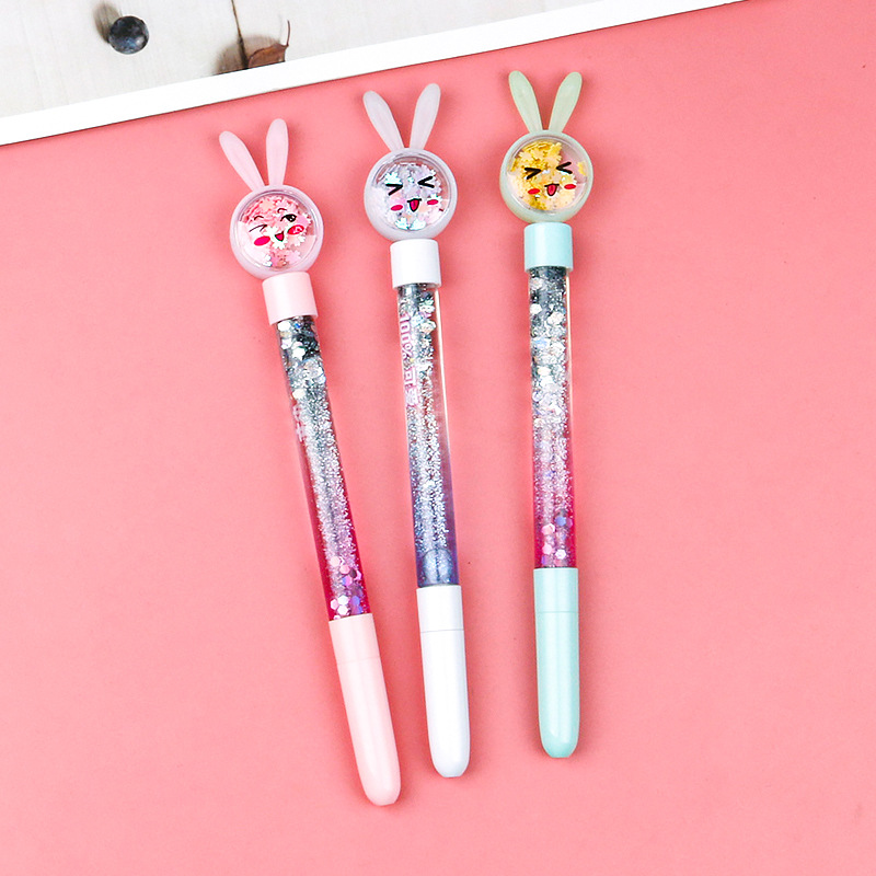 Cute and girlish cartoon sequined gel pen, internet-famous sand pen, girlish Instagram Korean version emoticon student gel pen Specification drawing