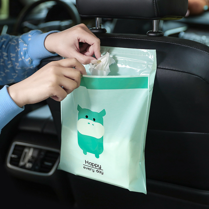 车载清洁袋粘贴式车用一次性防漏呕吐垃圾袋办公室桌面便携收纳袋