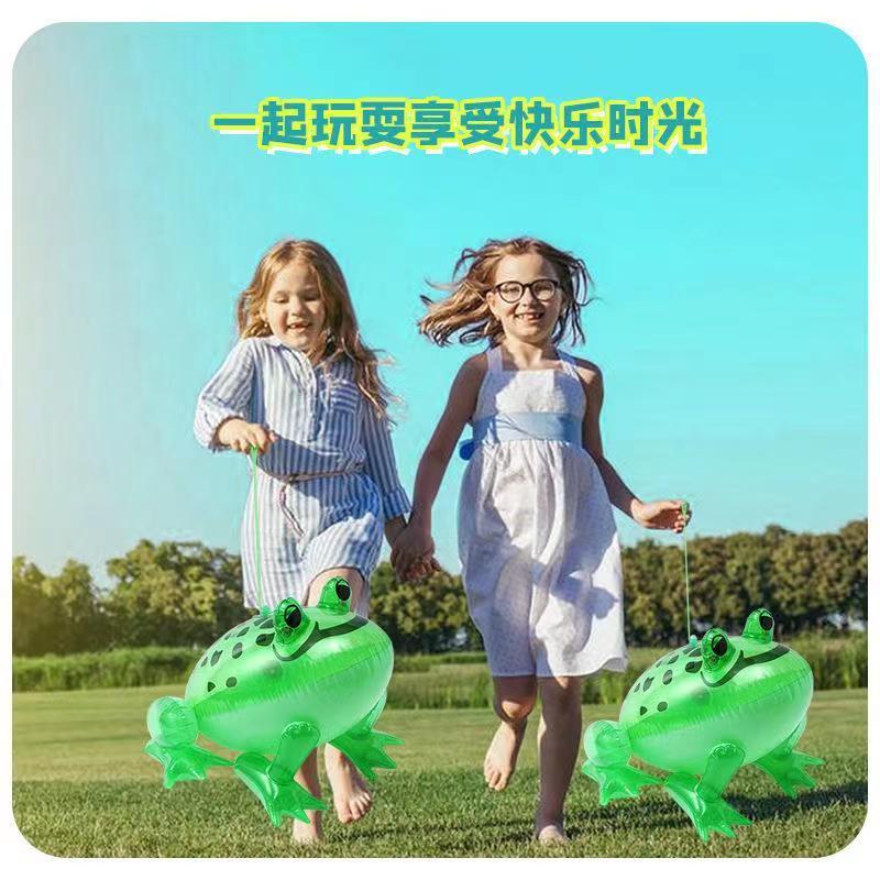 厂家现货PVC充气玩具青蛙 青蛙气球发光弹力青蛙儿大号批发摆摊细节图