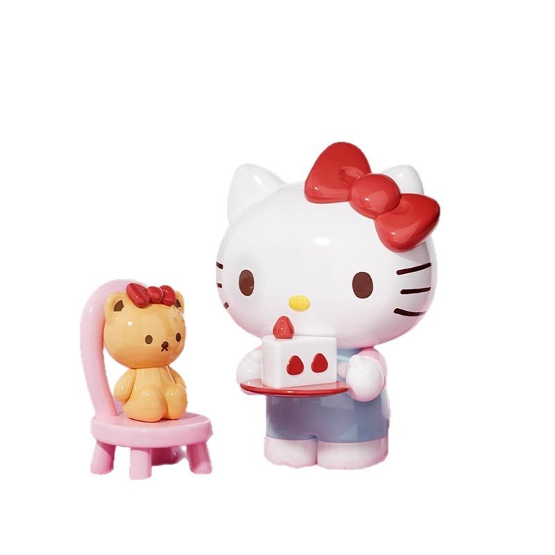新款正版HelloKitty日常生活系列凯蒂猫手办周边潮流玩具摆件礼物白底实物图
