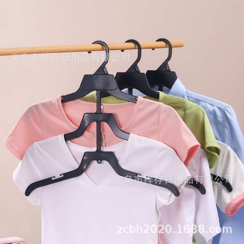 Three-layer black style men's and women's clothes hangers for foreign trade display, super display adult clothes hangers by clothing manufacturers