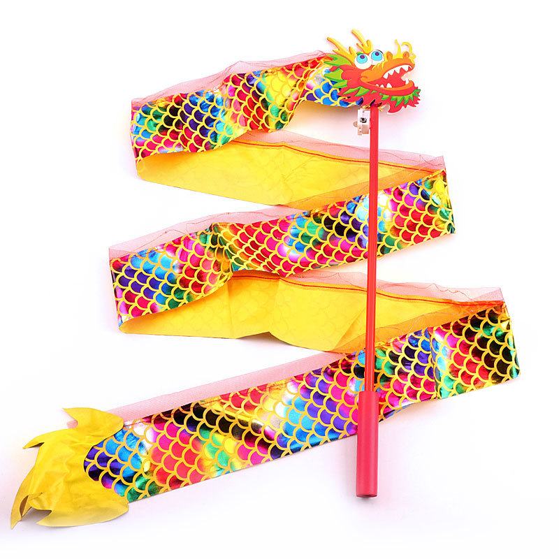 Luminous Chinese dragon ribbons, dragon dance ribbons, square park fitness props, Chinese lion dance silk ribbons Application Scenario