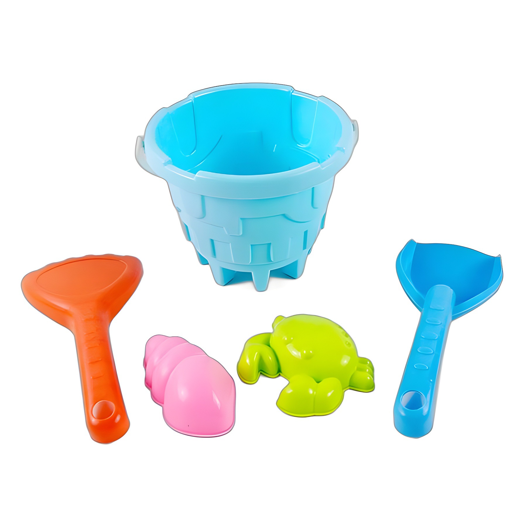 源头厂货城堡沙滩桶套装铲子玩挖沙工具儿童礼品玩具摆摊海边批发白底实物图