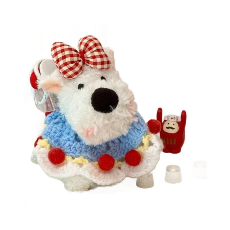 Love glasses, sloppy puppy, West Highland bag pendant, key rope buckle, plush toy decoration, couple gifts Item Picture