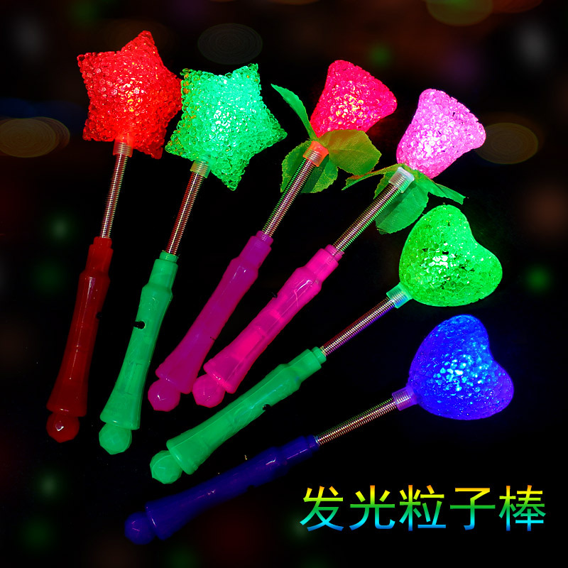 Luminous particle stick toys, children's street stall, wholesale of bouncy balls, luminous toys, creative and fun luminous handheld sticks