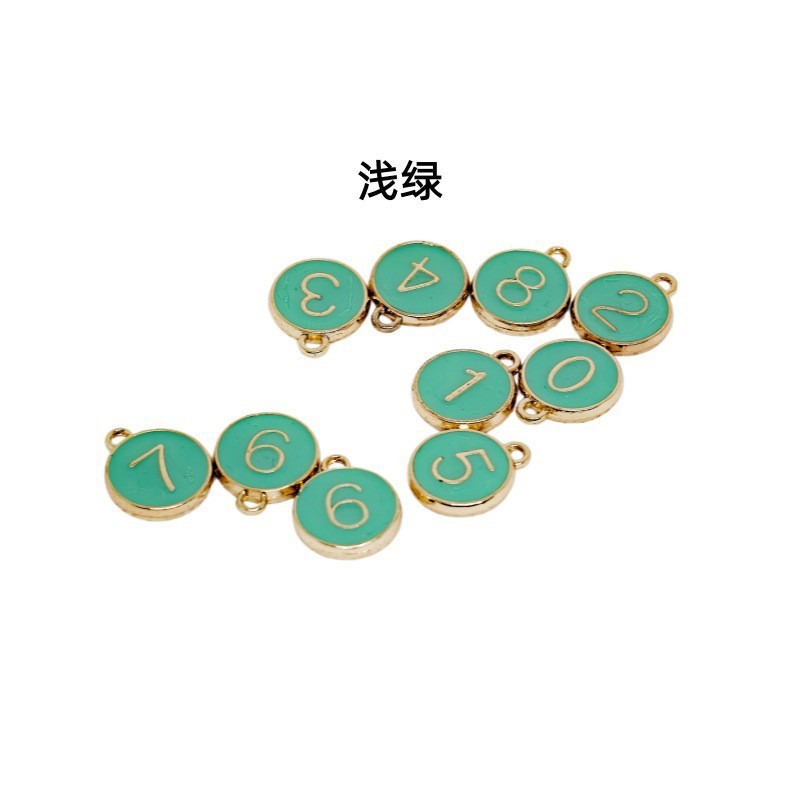 DIY jewelry accessories: alloy double-sided oil-dripping, multi-color digital and letter pendants, bracelets, necklaces, and pendants details Picture