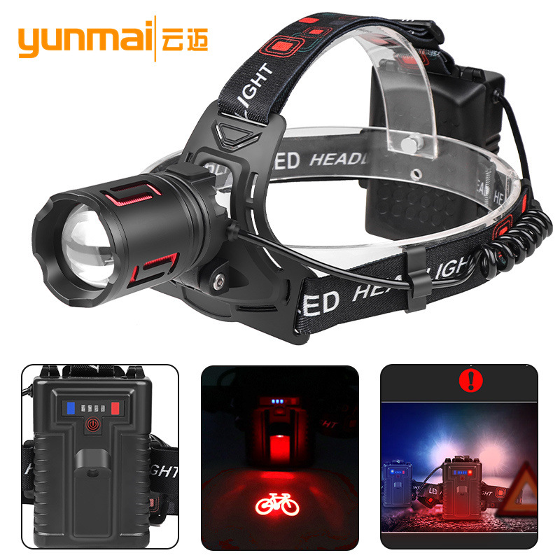 New cross-border product: White laser high-intensity headlamp, laser projection, cycling dedicated, long-lasting charging long-range miner's lamp headlamp