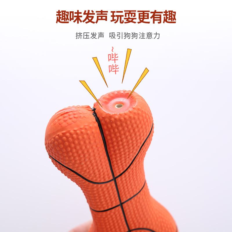 宠物用品亚马逊爆款乳胶篮球足球骨头玩具耐啃咬发声解闷狗狗玩具产品图