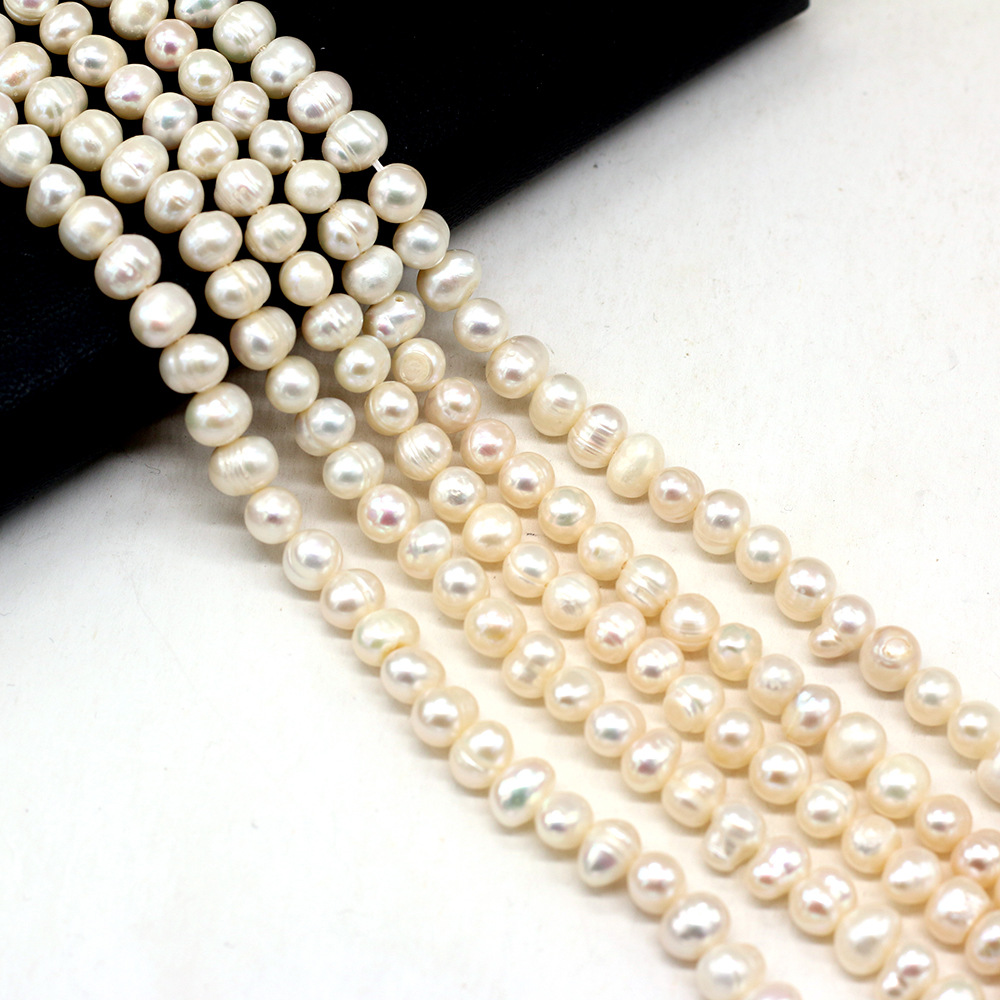 Natural pearl nearly round-shaped beads ADIY jewelry accessories, handcrafted jewelry necklaces, production and wholesale details Picture