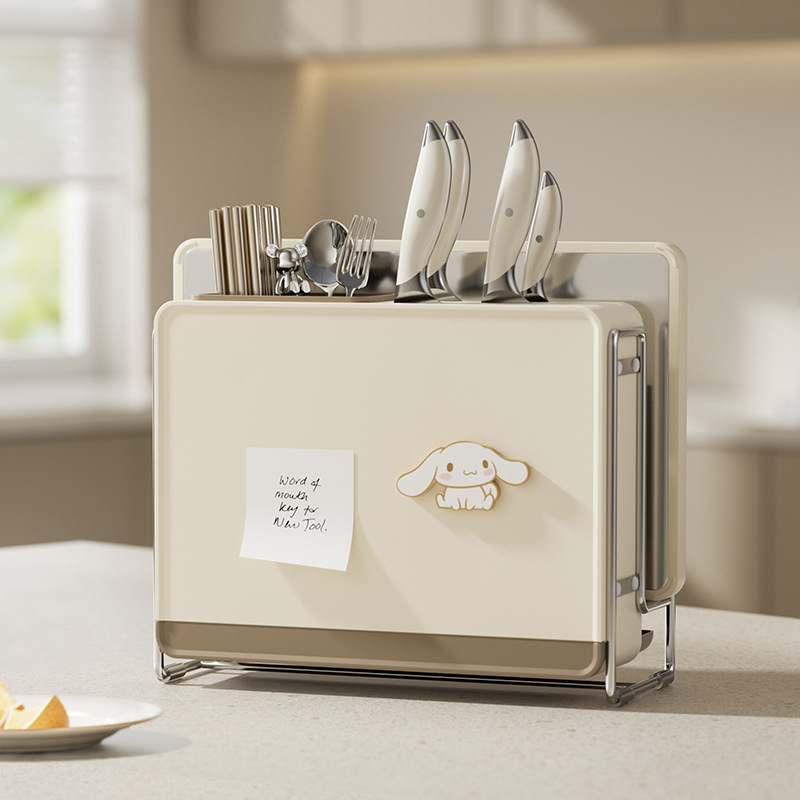 沥水台面刀架厨房筷子刀具收纳架菜刀切菜砧板收纳筒碳钢壁挂刀架