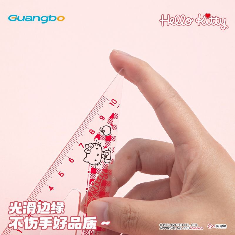 Hello Kitty colorful transparent packaging, 15cm set size, including cartoon patterns, unit work system sign, business name tag, cute stationery supplies Specification image