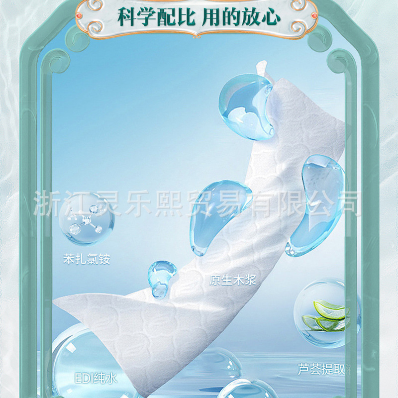 Portable small bag of 10 pieces of wet toilet paper, specially designed for wiping bottoms, flushable and degradable sanitary wet wipes, toilet paper Specification image
