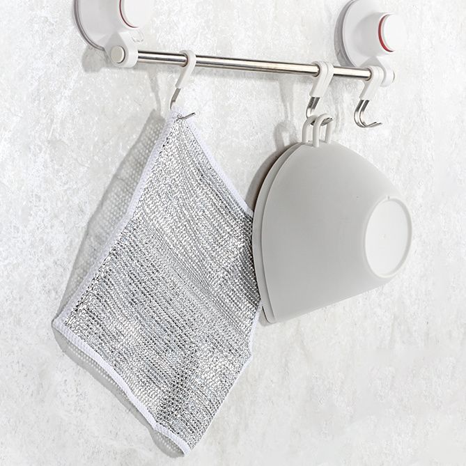 Silver wire cloth replaces steel wool balls, does not stick to oil, dries quickly, is multi-purpose for scrubbing POTS, pans, stoves, descaling, and mesh hand towels Application Scenario