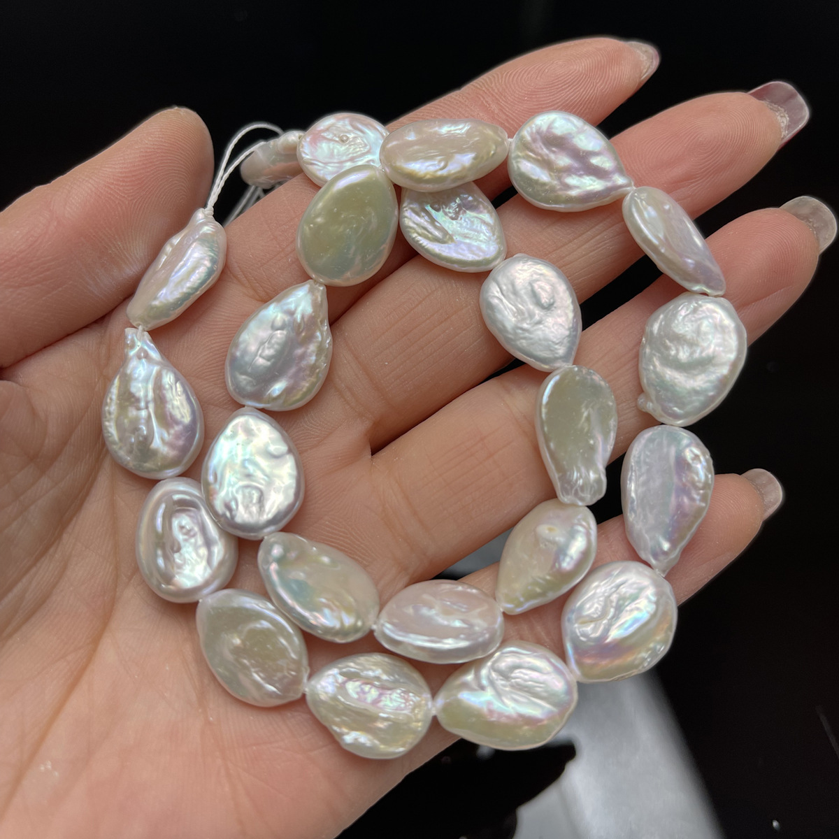 Wholesale natural freshwater pearls 10x15-11x16mm Baroque water drop scattered beads diy handcrafted beading jewelry Specification image