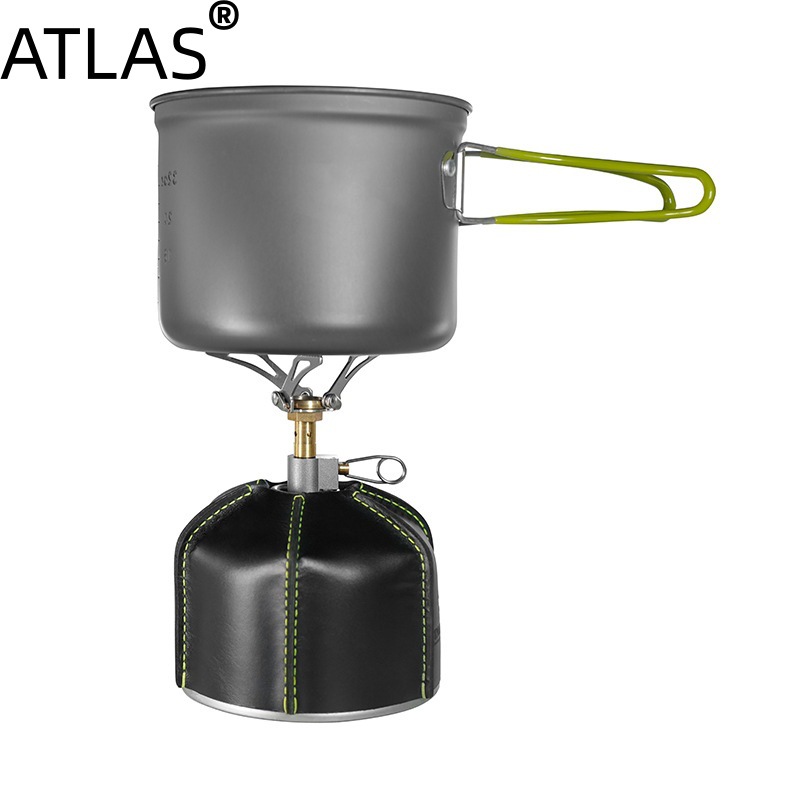 ATLAS Outdoor portable folding burner, 304 stainless steel ultra-light windproof camping stove, 45g mini gas stove Application Scenario