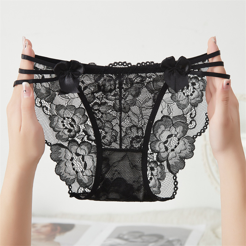 New fashionable and sexy butterfly lace women's underwear, low-waist, cut-out, high-elasticity, comfortable, soft and breathable underwear for women