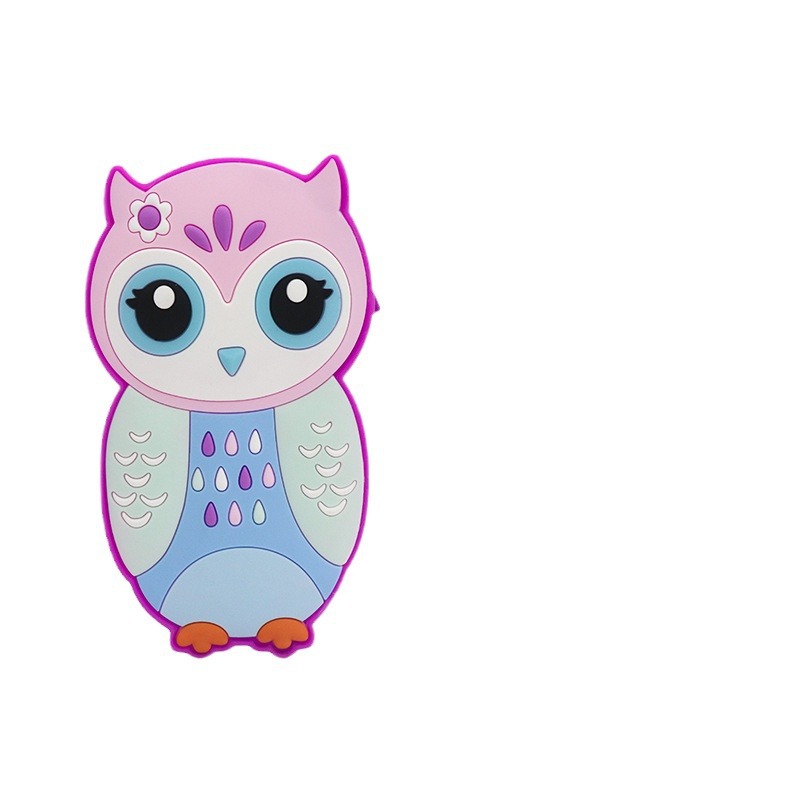 Factory direct sales of silicone creative pen cases, owl pen cases, primary school student pen cases, large-capacity anti-drop cartoon stationery boxes Item Picture