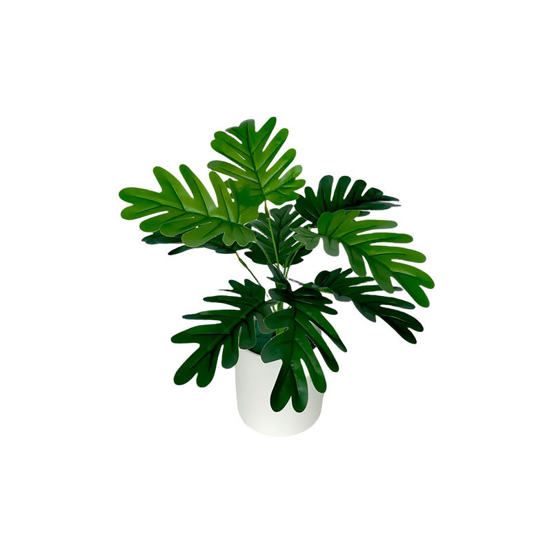 亚马逊仿真塑料叶子7叉绿植造景装饰批发绿萝地瓜胶布把束植物