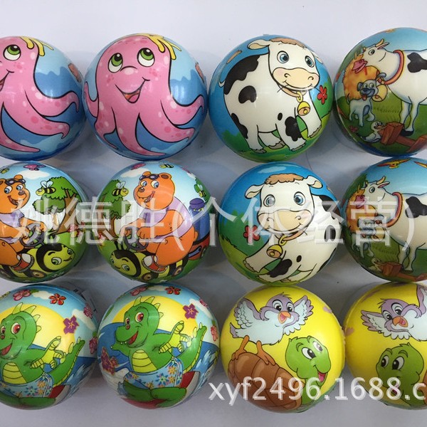 工厂直销快弹批发各种63mm表情笑脸发泄球PU海绵发泡球儿童玩具