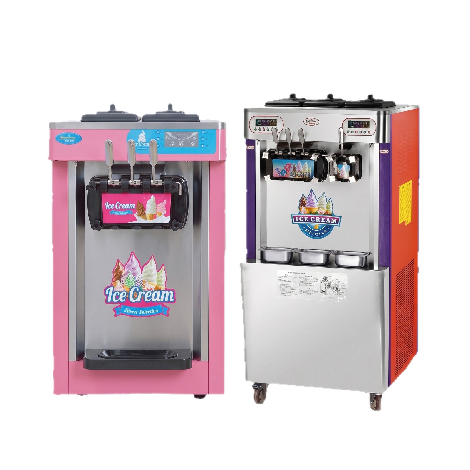 Commercial three-color soft ice cream machine, fully automatic ice cream machine, milk tea shop, dessert shop, ice cone machine equipment manufacturer direct sales Item Picture