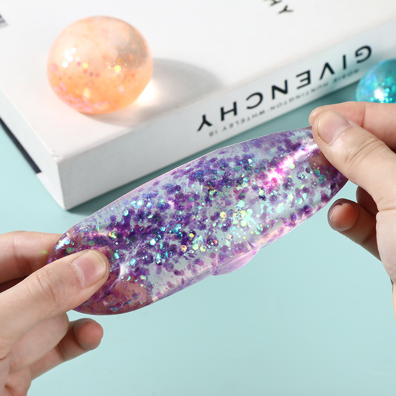 New slow-rebound stress-relieving round balls, children's novel glitter stress-relieving toys, night market colorful release pinching balls wholesale Specification image