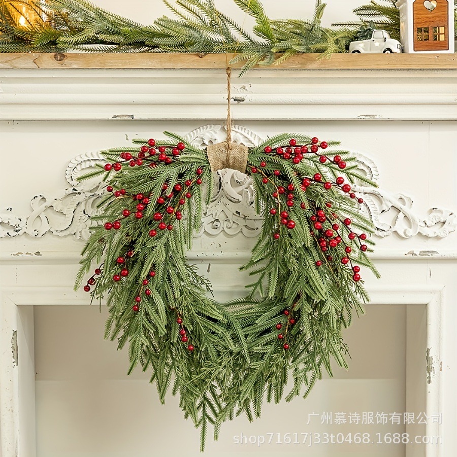 Feliz navidad rama de pino verde fruta roja decoración guirnalda espejo bola simulación flor plástico bonsai decoración de almacenamiento set transparente barril