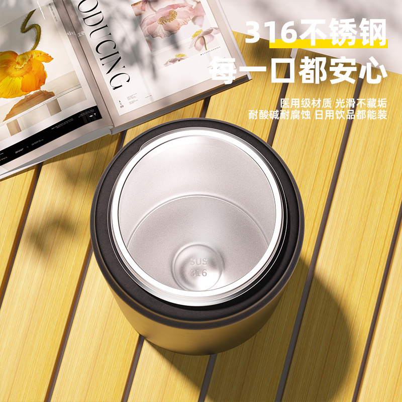 Handle insulated cup, double drinking cup, large-capacity insulated kettle, sports 316 stainless steel, food-grade, high appearance level kettle Specification image