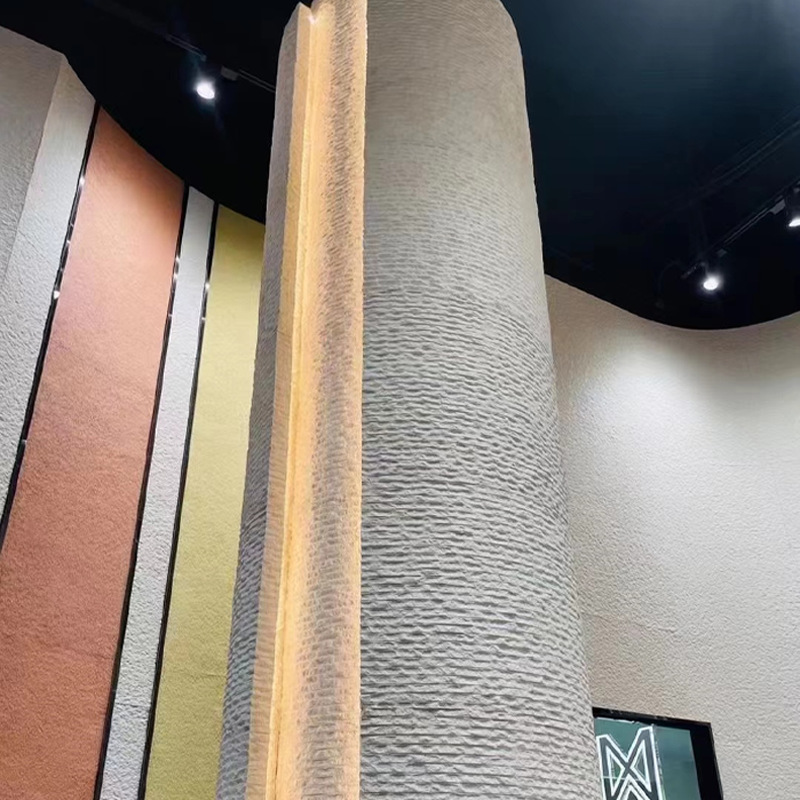 柔性石材软石夯土板批发装修新材料内外墙装饰厂家软石线石布纹石细节图