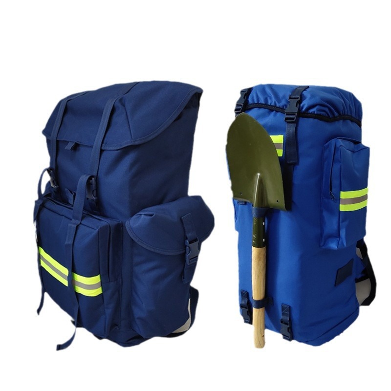 批发消防救援大背囊户外双肩包消防携行具背囊火焰蓝携行具迷彩白底实物图