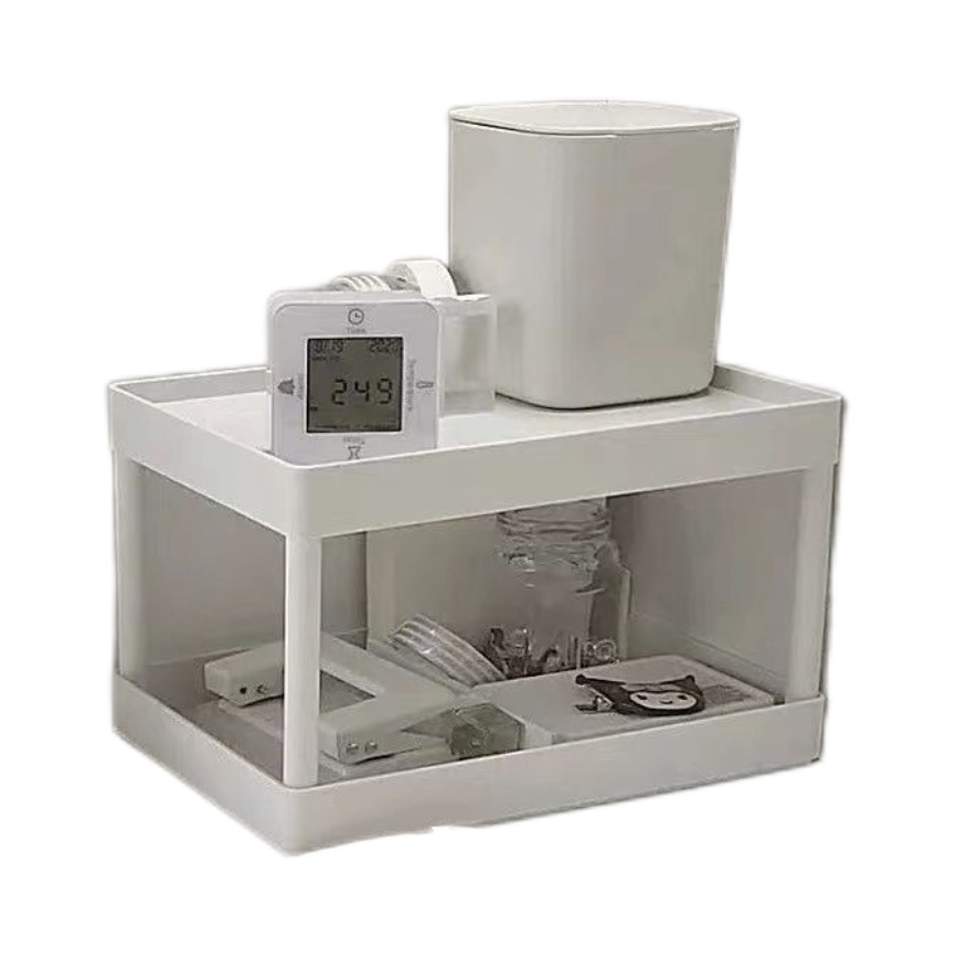 The ins desktop double-layer storage rack is simple and has a high aesthetic level. It is a multi-functional student storage and organization rack with a two-layer desktop Item Picture