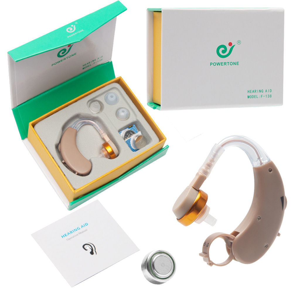 Cross-border exclusive supply of F-138 hearing AIDS, small back-ear type adjustable hearing AIDS for the elderly, mini hearing AIDS Specification image