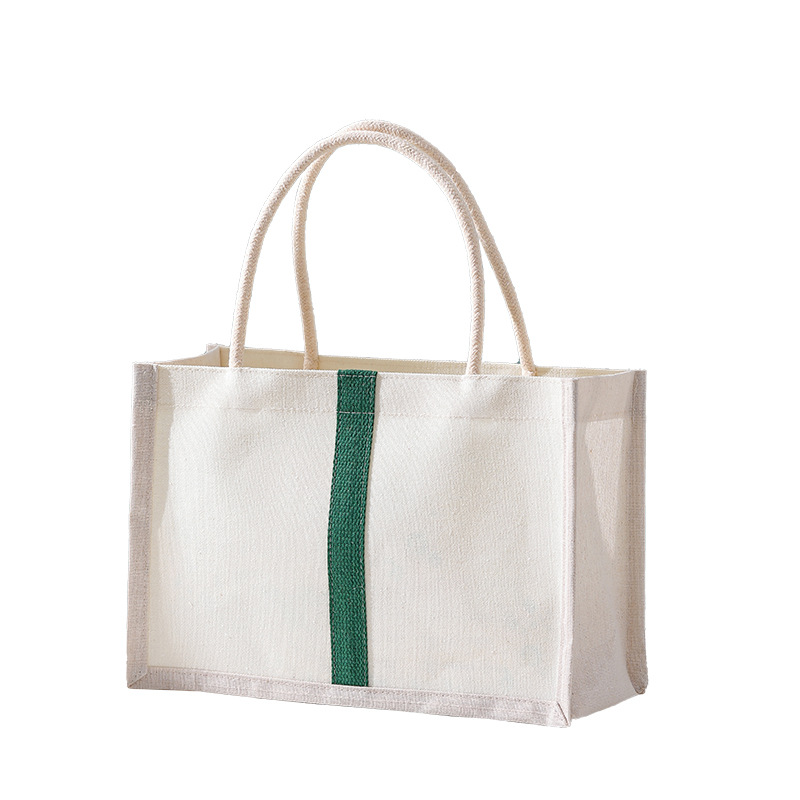 Wholesale of laminated canvas bags in stock, eco-friendly hand-held canvas bags, single-shoulder hand-painted canvas bags with logo printing, cotton and linen bags Item Picture