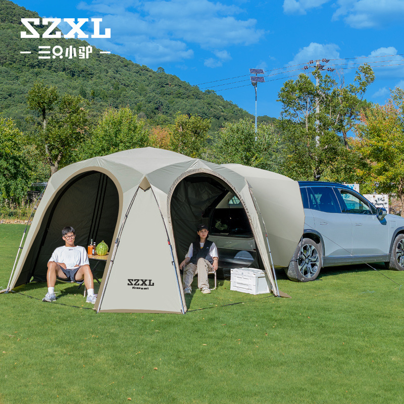 Titanium black rubber mountain pavilion automatic tent, outdoor inflatable tent canopy, waterproof and windproof Specification image