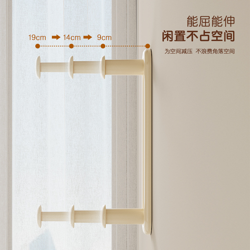 Hanger storage wonder, no need for drilling, balcony wall-mounted multi-functional organization rack, household clothes drying rack, telescopic storage hanger Application Scenario