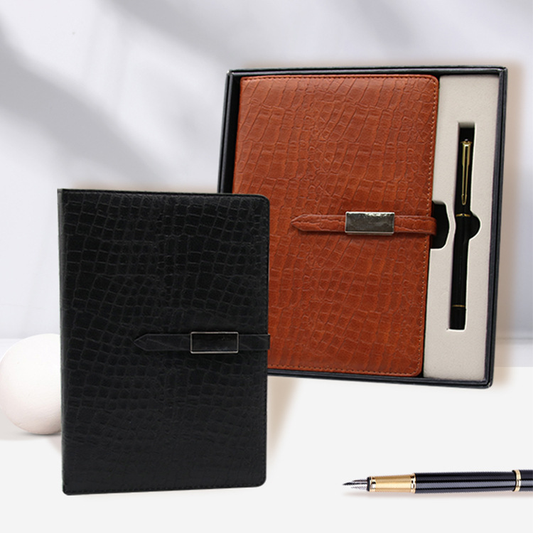 雅隆跨境2023经典设计皮革学生办公室工作人员笔记本用笔产品图