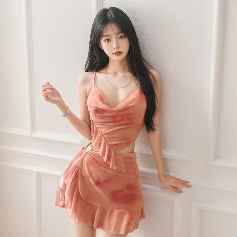 Best-selling bikini swimsuit three-piece set, mesh small chest, gathering to hide flesh and look slim, pure and elegant, high-end style, two-piece swimsuit 125073