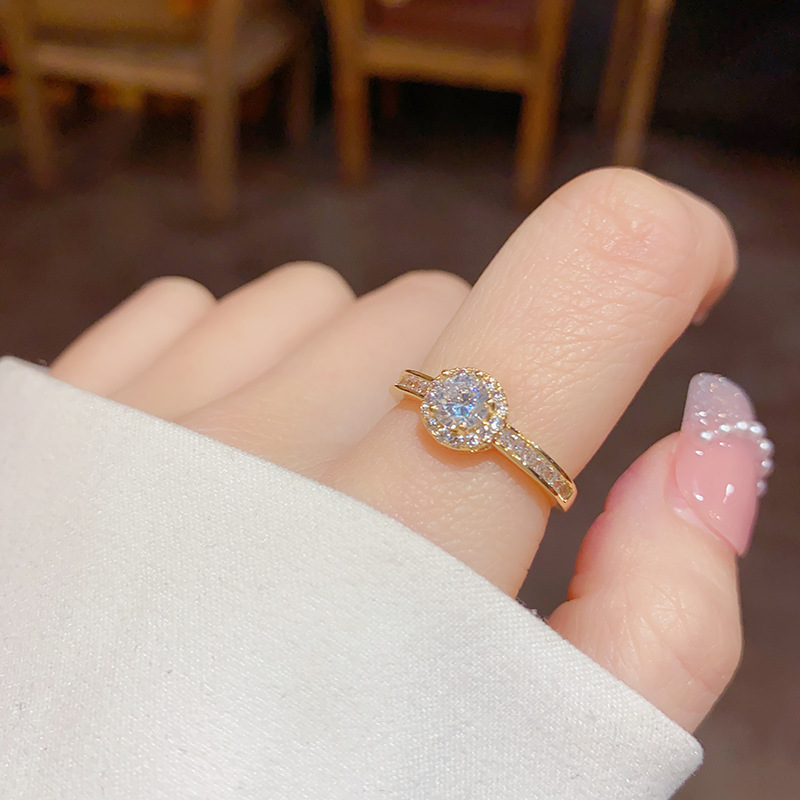 This light luxury, high-end, elegant and refined zircon open ring is a unique and fashionable jewelry accessory with a niche design for women Application Scenario